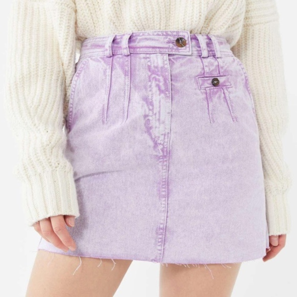 3/$15 BDG purple acid wash mini skirt